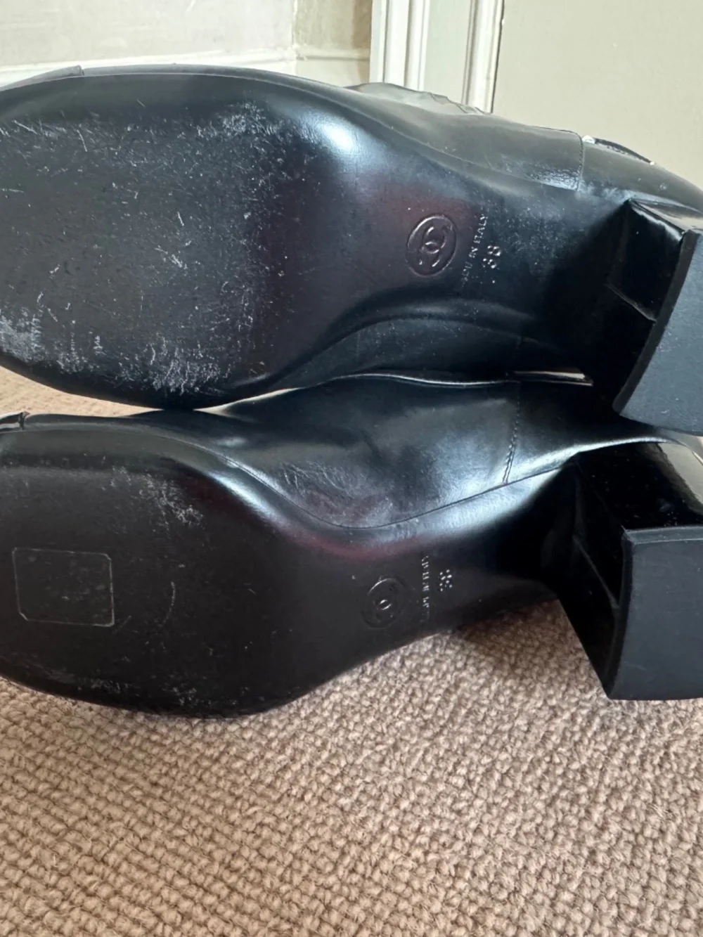 Chanel Black Leather Knee Hi Cap Toe 2013 Boots - Vintage